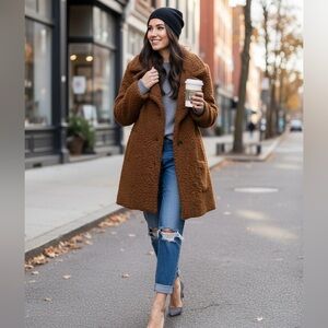 Women's Brown Teddy Coat